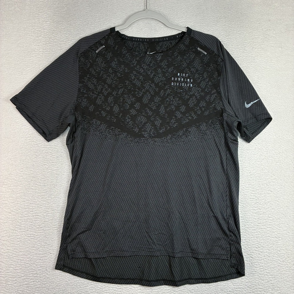 Nike Running Division Dri-Fit ADV Techknit Shirt Men L Black Stretch DQ4778-013